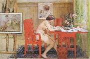 Carl Larsson, Model,Writing picture-Postals